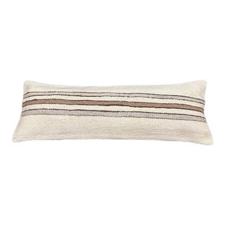 Turkish Hemp Pillow Cushion Natural Beige Brown Cushion Cover 14"x40" For Sale