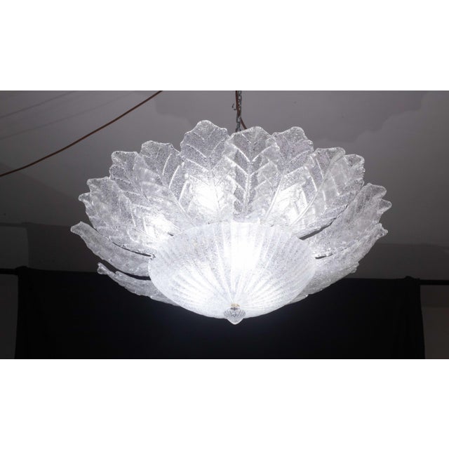 Catania Large Size Murano Clear Transparent Glass Ceiling Light, 1970s For Sale - Image 4 of 12