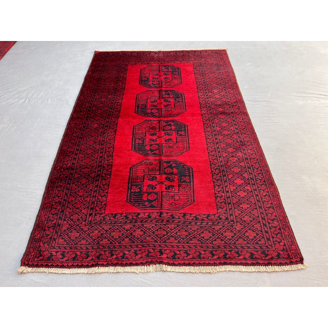 Vintage Afghan Ersari Turkmen Bokhara Rug, Large Guls - 6'8" X 4'2" For Sale - Image 14 of 17