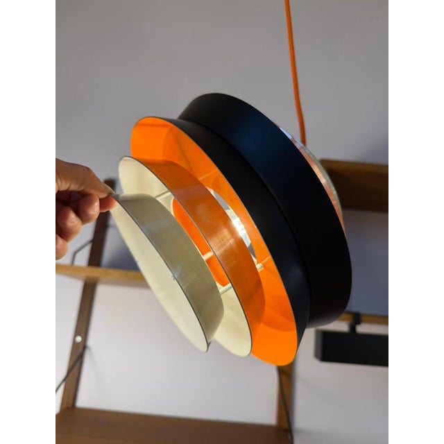 Trava Hanging Lamp in Silver, Black and Orange by Carl Thore for Granhaga For Sale - Image 6 of 11