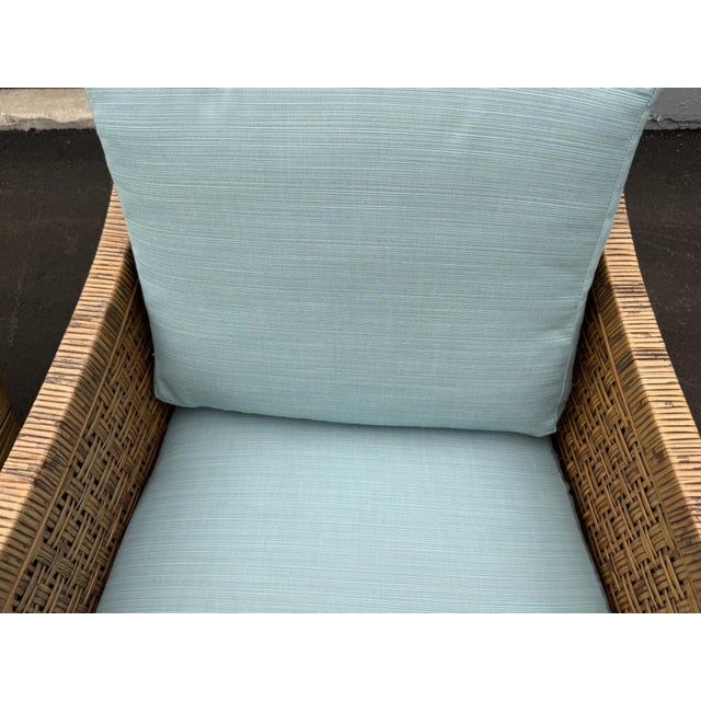 Coastal Late 20th Century Pair of McGuire St. Germain Woven Rattan Cane Lounge Chairs For Sale - Image 3 of 12