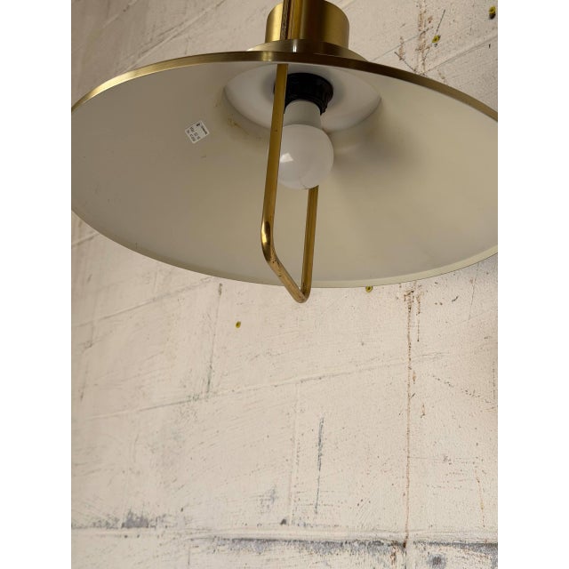 1970s Mid-Century Modern Lyskær Belysning Golden Brass Pendant Light Fixture Danish Ceiling Lamp Danish For Sale - Image 10 of 12