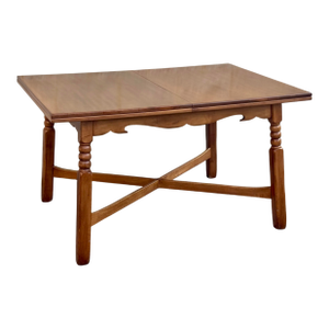 Vintage Cushman Style Solid Wood Maple Dining Table With Leaf