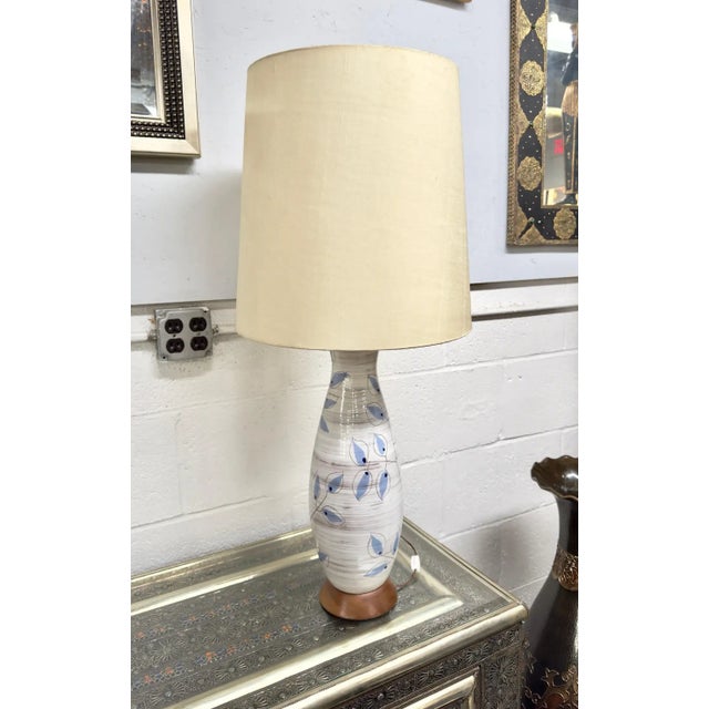 An artisan table lamp crafted by Bitossi of Italy in 1950s. Handmade with meticulous care, the botanical design lamp...