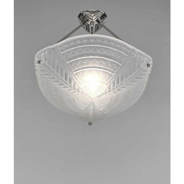 1930s Noverdy French Art Deco Pendant Light - 3 Available For Sale - Image 6 of 10