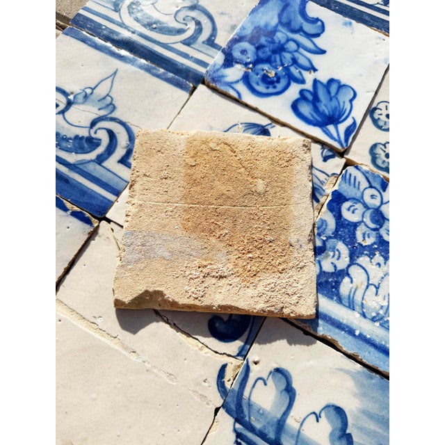 18th Century Portuguese Baroque Blue & White Flower Vase Tile Panel For Sale - Image 16 of 16