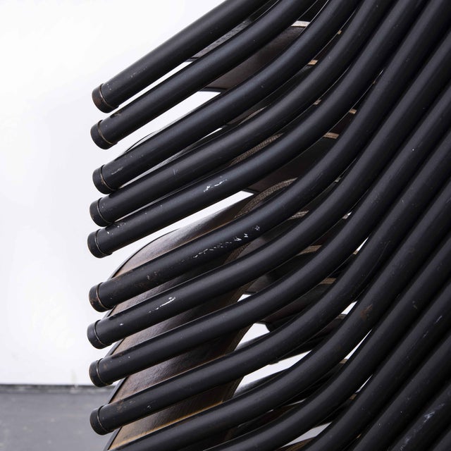 Black French Black Tapered Leg School Dining Chairs from Mullca, 1950s, Set of 6 For Sale - Image 8 of 17