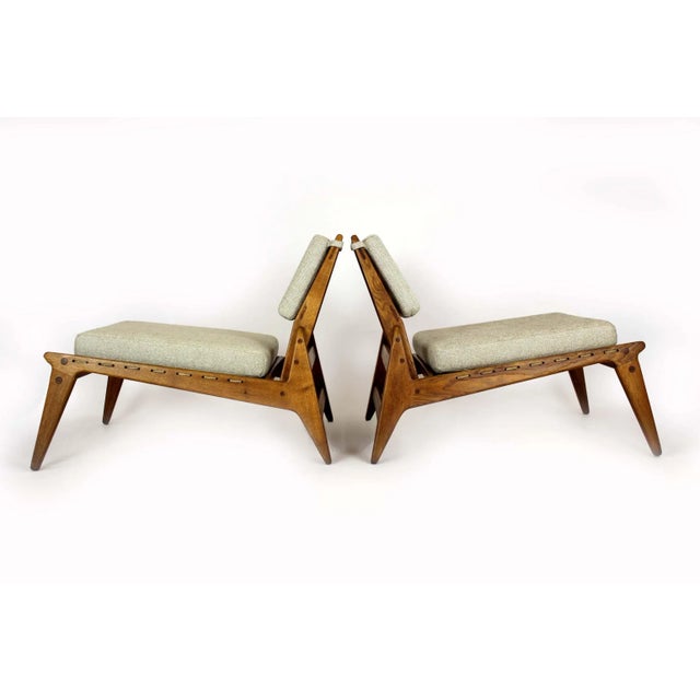 1950s Mid-Century Scandinavian Hunting Chairs attributed to Uno & Östen Kristiansson, 1950s, Set of 2 For Sale - Image 5 of 18