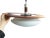 1950s Mid-Century Round Wood, Opaline Glass, and Polished Steel Pendant Lamp, 1950s For Sale - Image 5 of 6