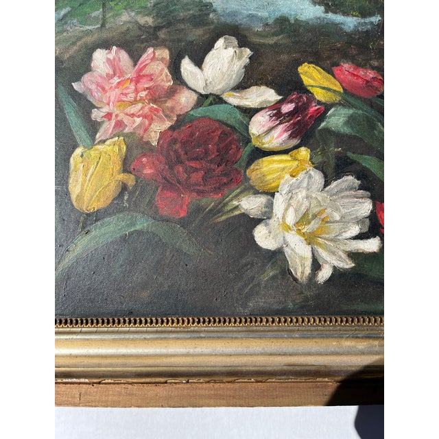Original Antique Framed Floral Still Life Painting For Sale - Image 6 of 12