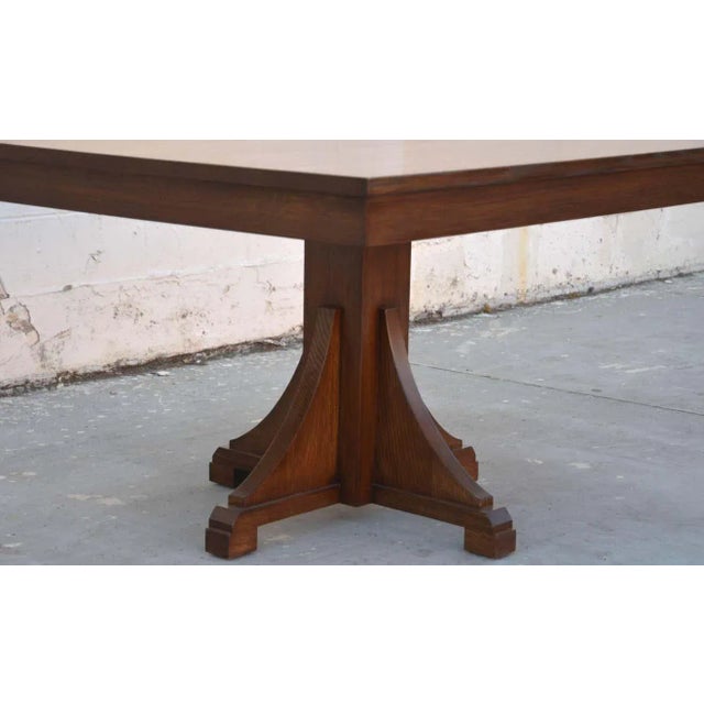 Brown Craftsman Style Dining Table by Petersen Antiques For Sale - Image 8 of 12