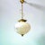 Portuguese Regency Style Frosted Glass Pendant with Ornate Brass Crown, 1980s For Sale - Image 17 of 17