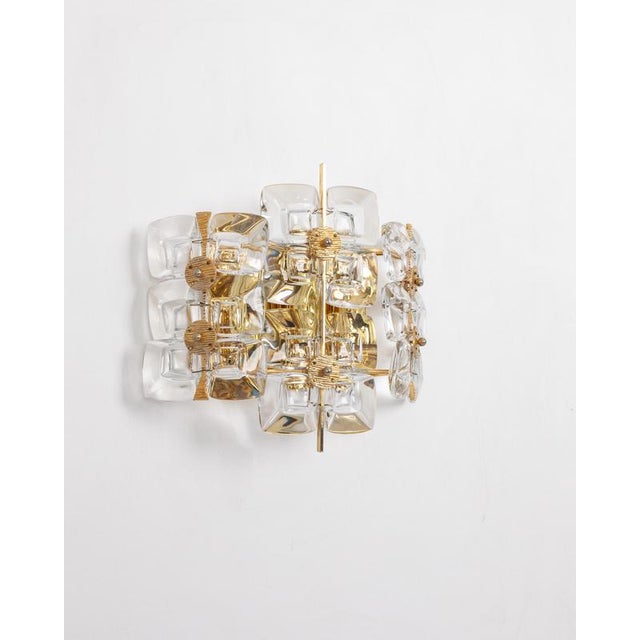Golden Gilded Brass and Crystal Sconces from Palwa, Germany, 1960s, Set of 2 For Sale - Image 4 of 10
