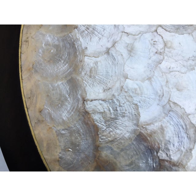 Mid Century Capiz Shell Top Round Table For Sale In San Francisco - Image 6 of 9
