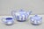 Antique Wedgwood Blue Jasperware Tea Set W/ Tea Pot Creamer Sugar Bowl 3 Pc Set For Sale - Image 15 of 15