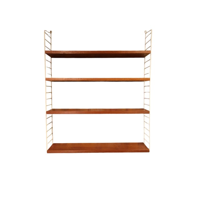 String Shelf in Teak with Four Shelves by Kajsa & Nils Nisse Strinning for String, 1950s For Sale - Image 11 of 11