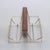 Mid Century Modern Gold Metal Music Record Holder Magazine Rack With Walnut Handle For Sale - Image 4 of 8