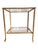 Lovely vintage table with 2 glass shelves and a gilt painted finish. Great between two chairs in a living room!