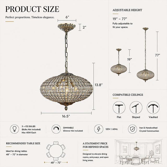 Wayfair & OS: Gracefully aged and artfully finished, this vintage crystal chandelier features a unique antique bronze tone...