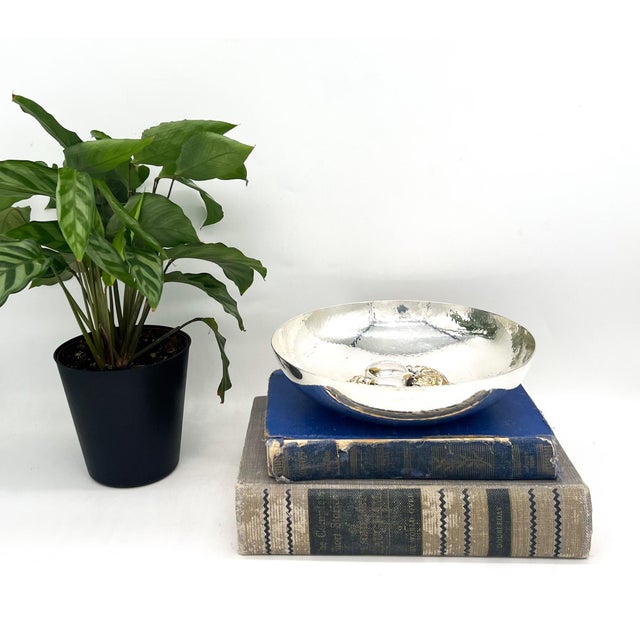 Elegant, mid to late 20th century bowl crafted in Portugal, featuring a beautifully detailed fruit motif with pears,...