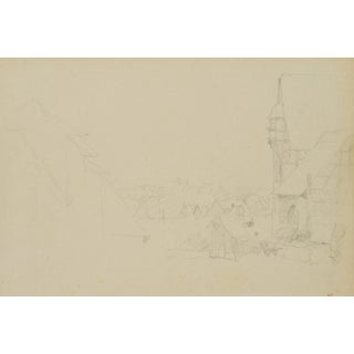 H. Christiansen, Half -Timbered Houses in Bad Wimpfen, 1922, Pencil For Sale