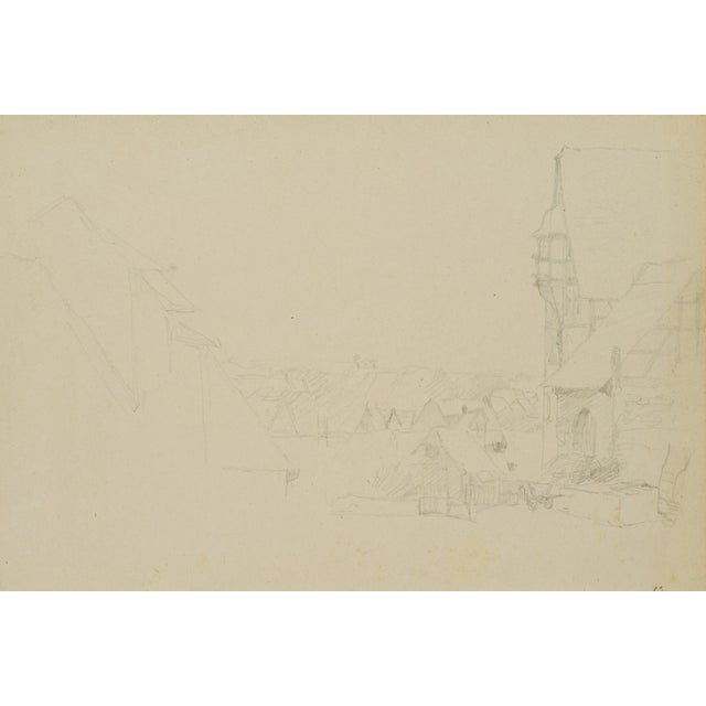 H. Christiansen, Half -Timbered Houses in Bad Wimpfen, 1922, Pencil For Sale