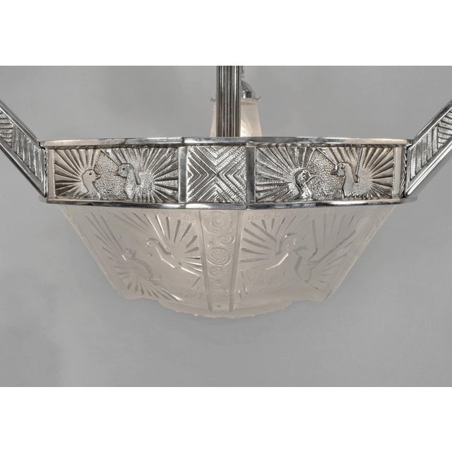 French Art Deco Chandelier by Ravaud & Muller Freres 1930 France For Sale - Image 6 of 15