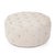 Round Tufted Ottoman - Natural Linen For Sale - Image 4 of 4