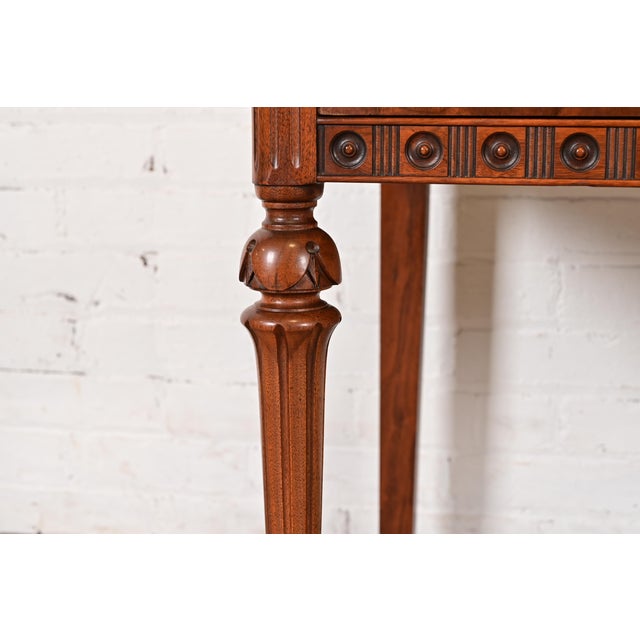 Baker Furniture Style French Regency Louis XVI Burled Walnut Sideboard Buffet, Circa 1940s For Sale - Image 12 of 17