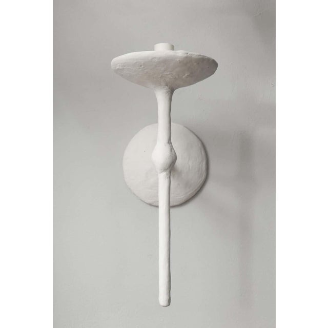Alberto Giacometti Bespoke Single-Arm Plaster Sconces in the Manner of Giacometti - a Pair For Sale - Image 4 of 8