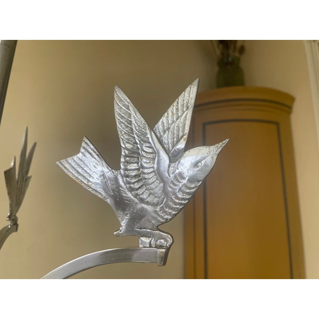 Metal French Art Deco Pendant Lamp with Sparrows, 1930s For Sale - Image 7 of 16