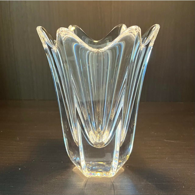 Transparent Late 20th Century Orrefors Sweden Tulip Lead Crystal Vase For Sale - Image 8 of 12