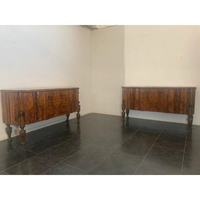 Art Deco Rosewood & Marble Dining Room Set, 1930s, Set of 10 For Sale - Image 9 of 16