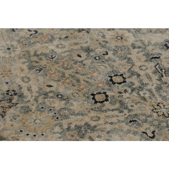 Rug & Kilim’s Modern Classics Rug in Blue With Beige Floral & Geometric Patterns For Sale In New York - Image 6 of 8