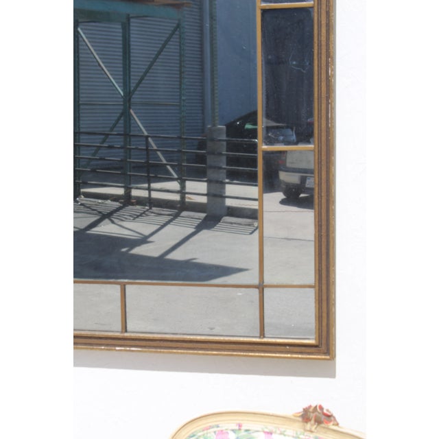 Wood 1920s Neoclassical Venetian Arched Windowpane Mirror For Sale - Image 7 of 8