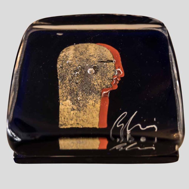 2000 - 2009 Murano Cobalt Blue Glass Block Sculpture by Silvio Vigliaturo, 2000s For Sale - Image 5 of 11