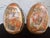 Ceramic Vintage Hand-Painted Chinese Porcelain Decorative Egg Sculptures on Wooden Bases– Set of 2 – 5.5” For Sale - Image 7 of 12