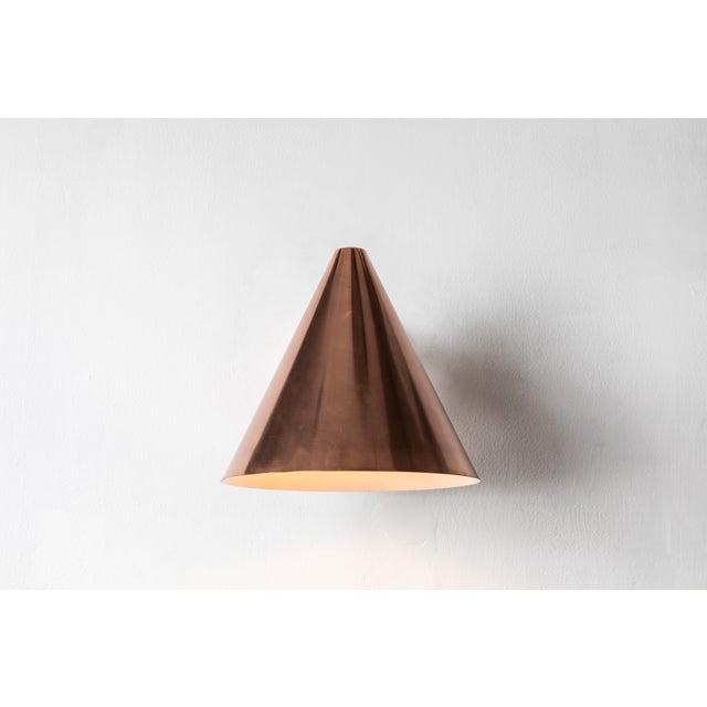 Metal Hans-Agne Jakobsson 'Tratten' Polished Copper Outdoor Sconce For Sale - Image 7 of 11