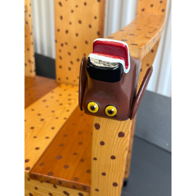 Late 20th Century Neo-Folk Art Hand Painted Pine Dog Chair by Craig Carey For Sale - Image 5 of 12
