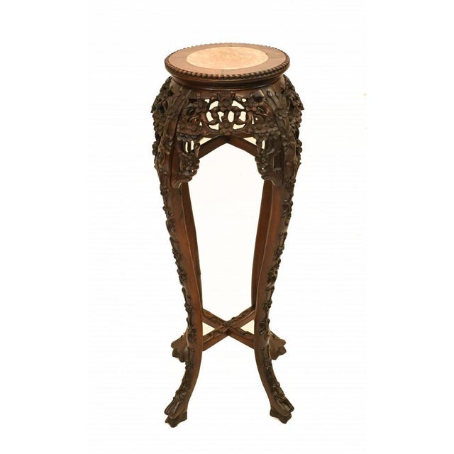 Wood Antique Chinese Pedestal Stand Table, 1840 For Sale - Image 7 of 7