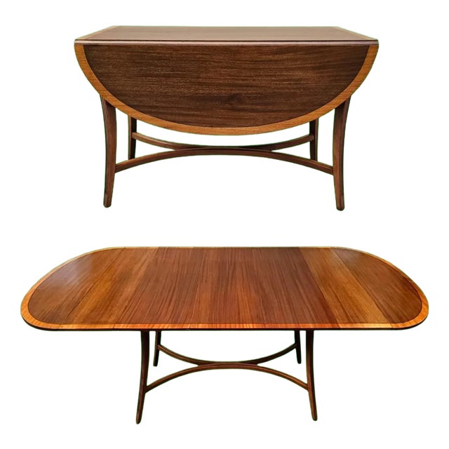 Vintage Charak "Danbury" Mahogany Drop Leaf Dining Table W/3leaves For Sale