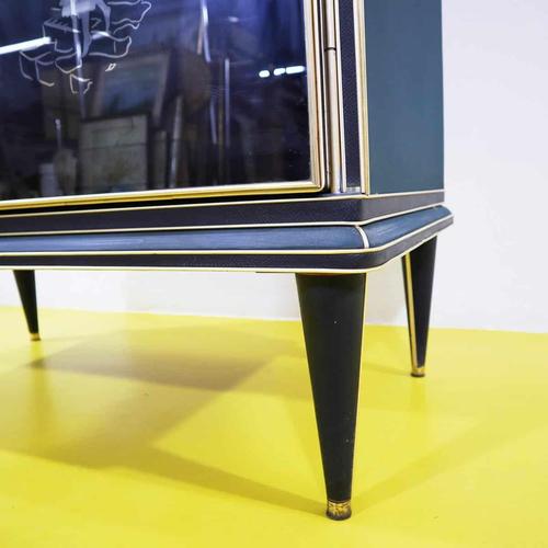 2000 - 2009 Decorated Glass Vanity with Mirror and Gilt Inserts For Sale - Image 5 of 18