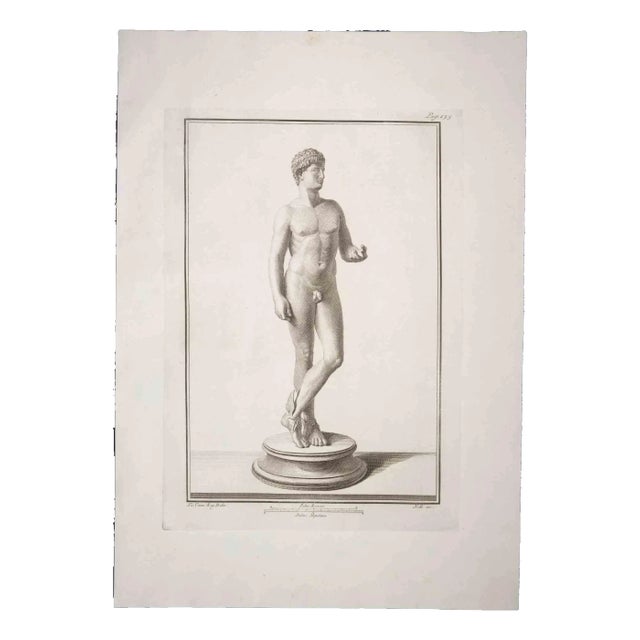 Carlo Nolli, Hermes as Ancient Roman Statue, Original Etching, 18th Century For Sale