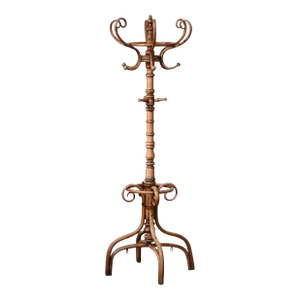 Early 20th Century Thonet Style Bleached Bentwood Swivel Hall Tree Coat Stand