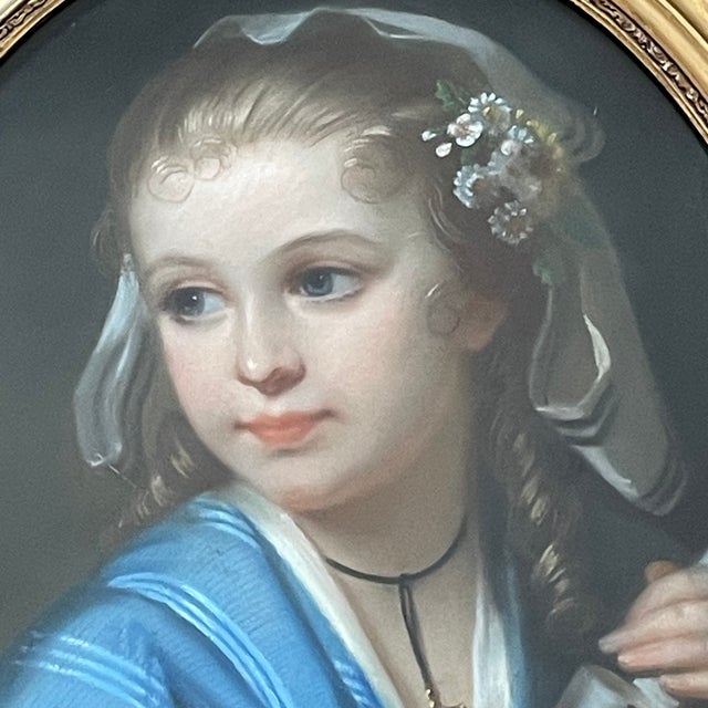 Portrait of a Young Girl, 19th Century, Pastel Artwork, Framed For Sale - Image 3 of 10