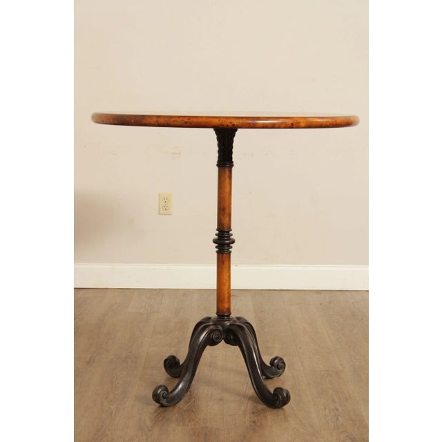 2000 - 2009 Early 21st Century Burl Wood Round Pedestal Pub Table For Sale - Image 5 of 13