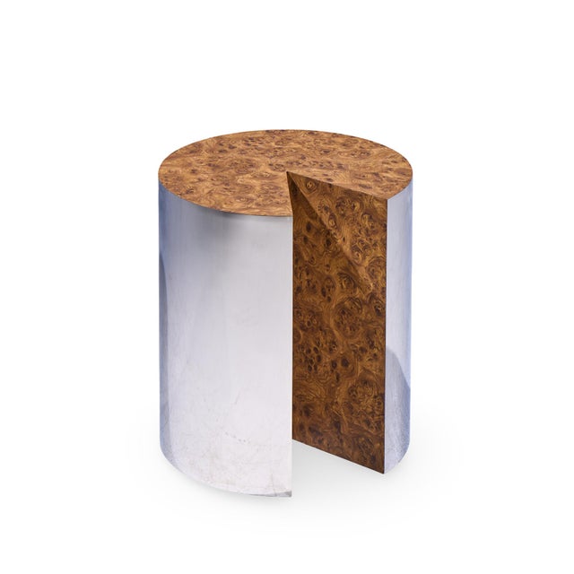 Leon Rosen for Pace Style Mid Century Pac-Man Chrome Drum Tables - Pair For Sale - Image 10 of 11