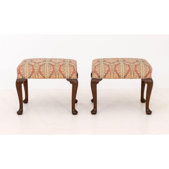 American Kittinger Colonial Williamsburg Mahogany Stools, 2 For Sale - Image 3 of 8