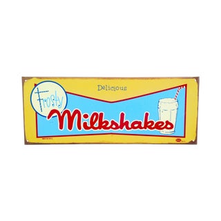 Vintage Look Marty Mummert Milkshakes Sign For Sale