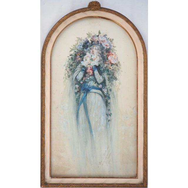 Sarah Bernhardt in the Lady of the Camellias Watercolor by Georges Clairin, 1903 For Sale - Image 4 of 10